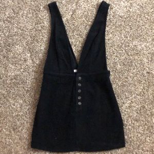 Black Corduroy Overall Dress